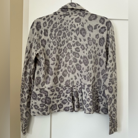 Rebecca Taylor | Leopard Cropped Open Cardigan | L - Picture 4 of 4